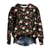 Women's Christmas Print Sweatshirt Trendy Casual Long Sleeve Neck Pullover Top for Holiday