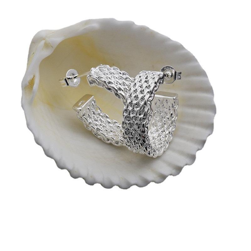 

Посеребренные серьги в корейском стиле, модные тенденции, ретро, ​​классический, этнический стиль, серебряные серьги S925