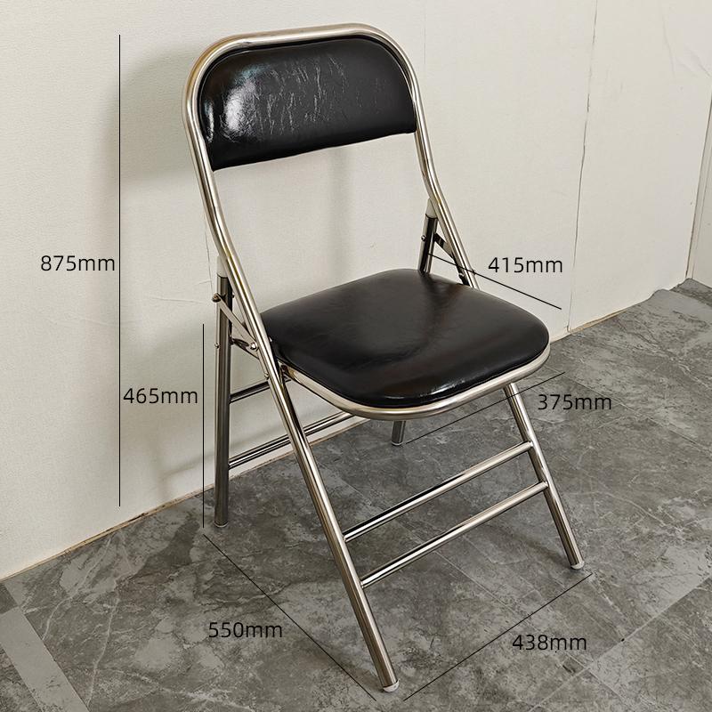 For 304 Stainless Steel Dining Chair Outdoor Heavy-Duty Folding Chair Industrial Backrest Seat Cafe Style Modern Furniture for H