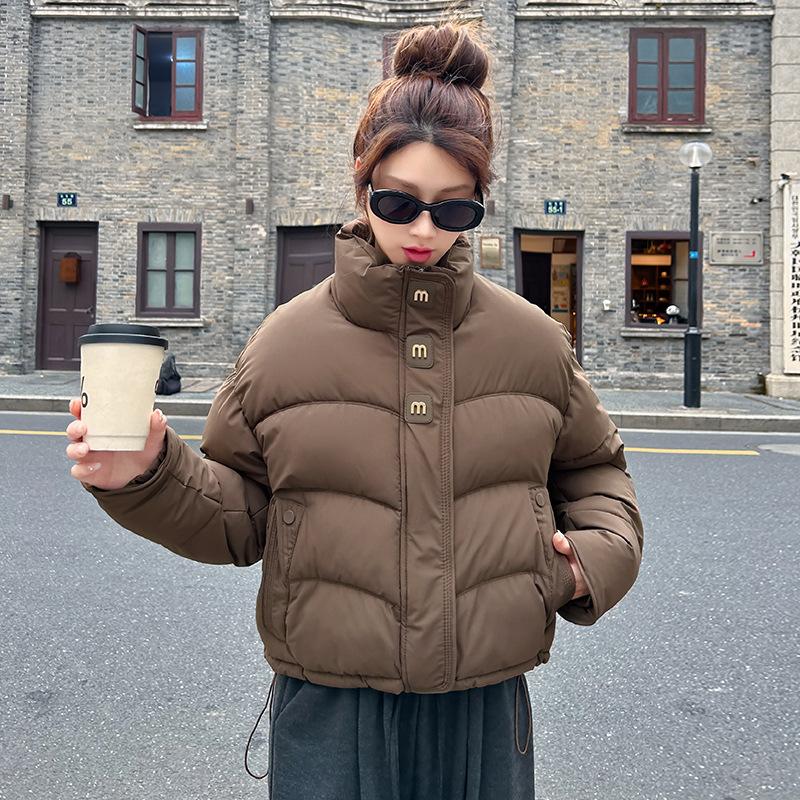Short cotton-padded clothes winter 2025 new loose stand-up collar thickened bread small fashion jacket women's cotton-padded jacket women's clothing