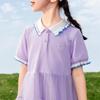 Girl's Summer Color-block Polo Mesh Dress