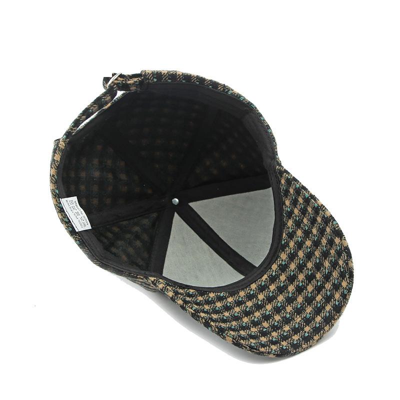 Männer Woolen Hut Frauen Frühling Herbst Plaid Kappe Weibliche Warme Baseball Kappe Sonnenschutz Hut