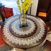 American Lace Tablecloth Transparent Mesh Fabric Home Hotel Double Round Table Mat Round Table Cloth