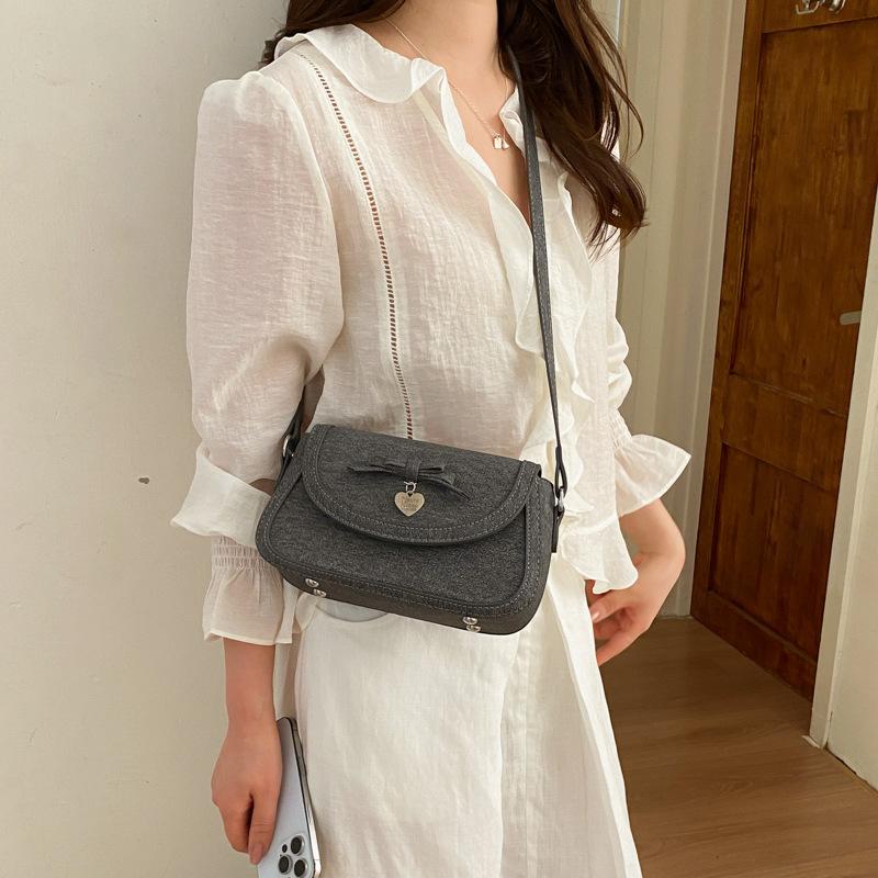 Vintage Denim Single Shoulder Bags for Women 2026 New Fashi Versatile Small Square Bag Casual Commuting Female Handbags