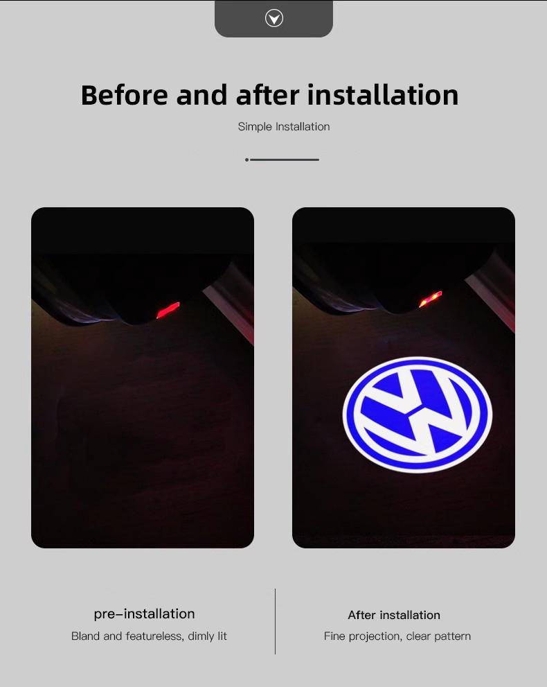 For VW Volkswagen Jetta MK5 Golf Car HD Door Welcome Lights Led Projector Decor Lamp For VW R Line GTI Atlas Jetta Touareg VariaKD5
