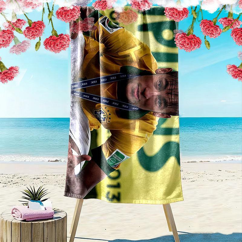 Neymar Jr Print Beach Towel, Large Soft Quick Dry Towel for Beach Camping Swimming