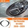 Carbon Fiber Front Lamp Headlight Deacls Cover Trim Modification Sticker For Porsche 992 911 Car Interior Accessories