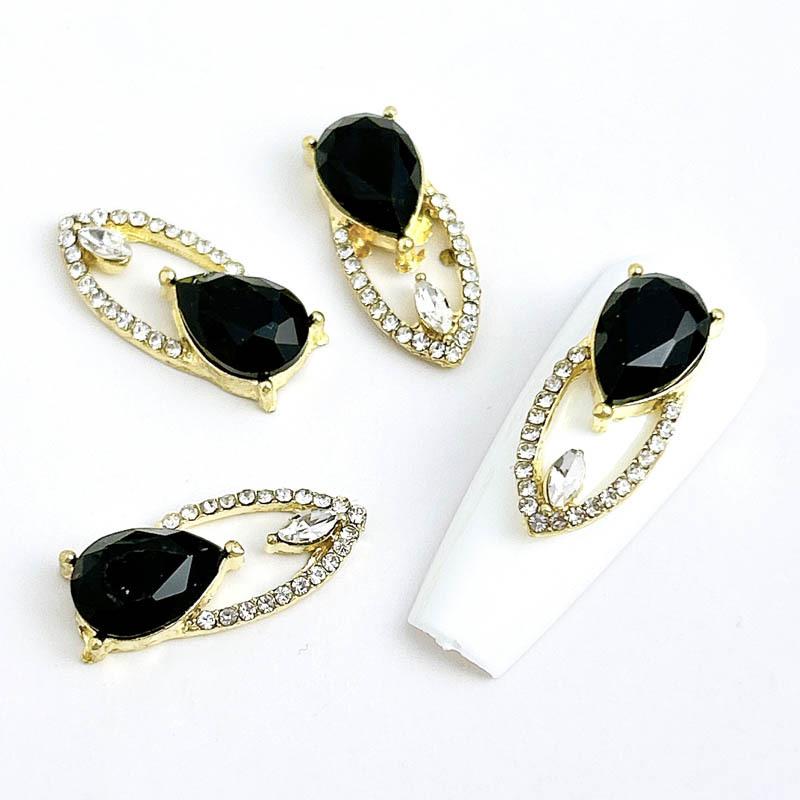 10pcs Y2K Starry Sky Large Crystal Gemstone Long Nail Pendant Dropstone Hollow Large Nail Jewelry Style Long Nail Design