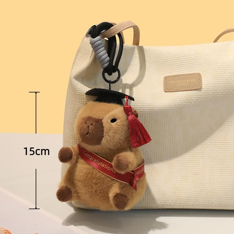 Capybara Pendant 15Cm Capybara Stuffed Doll Keychain Backpack Pendant Graduation Gifts Kids Dolls Creative Birthday Gifts
