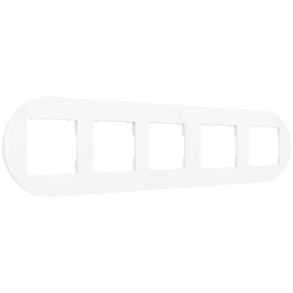 Five-fold frame for Karlik mini switches and sockets, round, white matte, 25MRTO-5