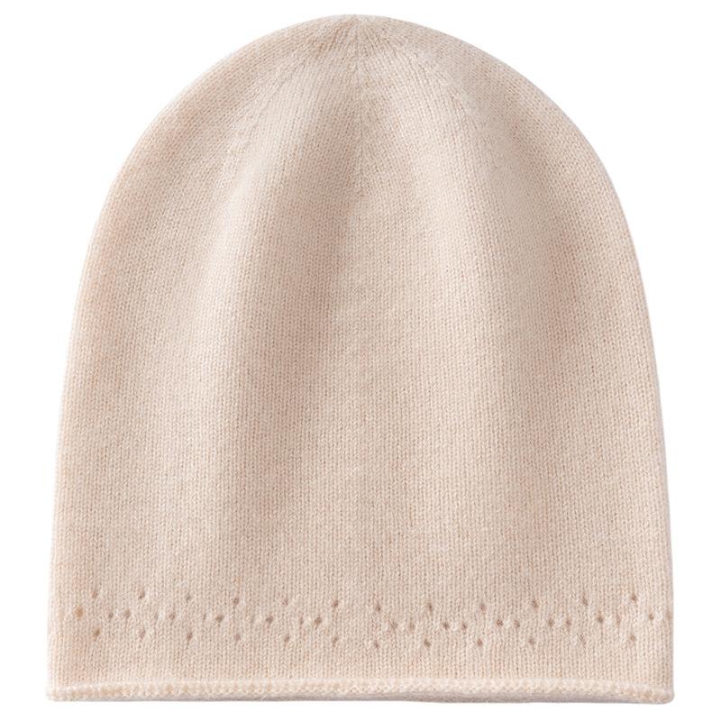 One seamless cashmere autumn and winter new men's and women's simple warm ear protection cold knitted hat