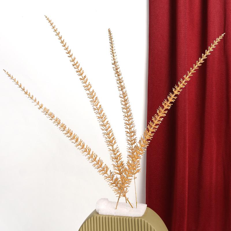 3/5Pcs Golden Artificial Flowers Bouquet for Home Decor New Year Christmas Party Decoration DIY Vase Ornaments Plant Accessories