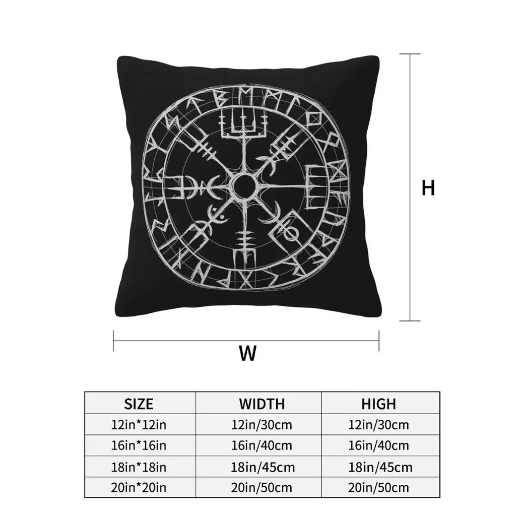 Viking Mythology Vegvisir Shield Valhalla 2 Pcs Square Pillowcase Pillow Cover Cushion Decor Comfort Throw Pillow For Home Car