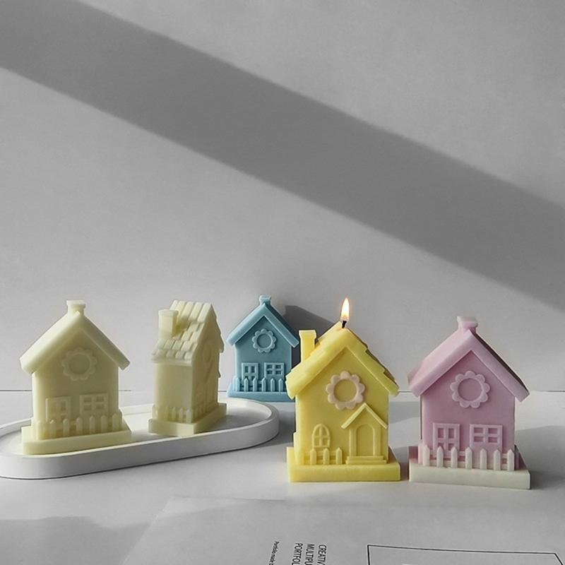 Reusable Silicone Soap Mold Silicone Candle Molds House Shaped Clay Mould Silicone Soap Making Molds Silicone Material