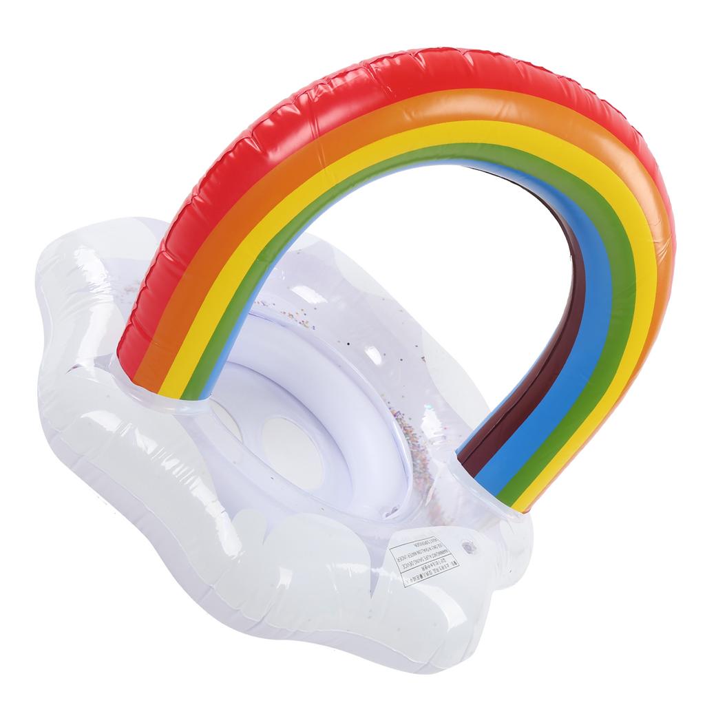 Baby Swimming Float Rainbow Inflatable Children Swimming Ring with Safety Float Seat