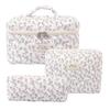 1 pièce Mignon Fleurs Coton Sac de Maquillage Femmes Fermeture Éclair Organisateur Cosmétique Tissu Sac à Main Forme Boîte Portable Étui de Toilette pour Filles