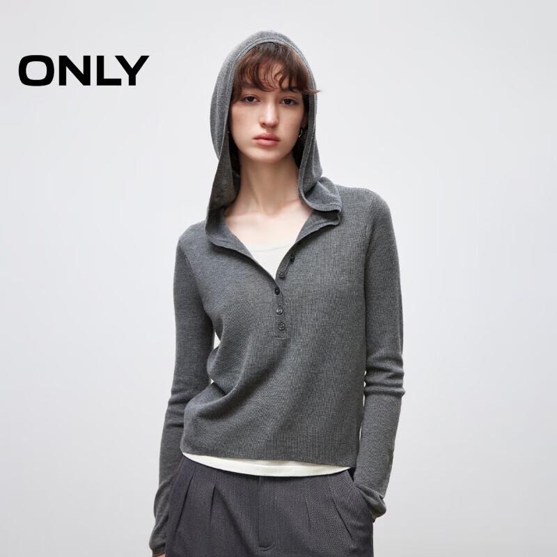 ONLY Women s Colorblock Hooded Faux Two-Piece Knit Sweater S