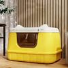 Large Cat Litter Box with Handle Cat Toilet with Lid Cat Bedpans Cat Litter Pan for Larger Cat Breeds Or Multiple Cat Households