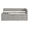 Twin Size Daybed with Drawers and Shelves, Wooden Storage Daybed Frame with Slats, Pull Out Drawer Bed for Guests, Space Saving