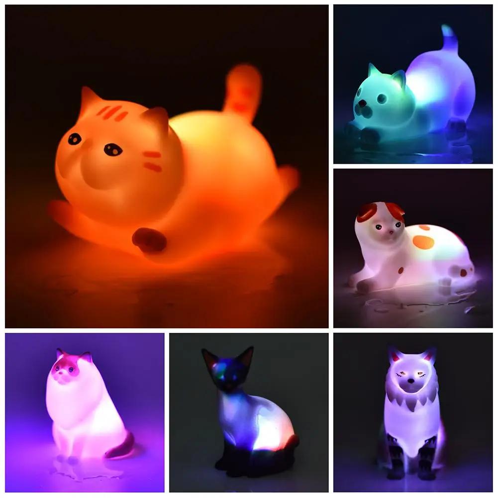 Glowing Dinosaur Bath Toy Cartoon Dog Farm Animal Baby Vinyl Toy Floating Light Bathroom Bath Fun Sensory Gift To X2K9
