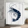 Blue Marine Shrimp Waterproof Shower Curtain for Bathroom Decoration 3D Print Bath Liner Wall Hanging Home Decor.