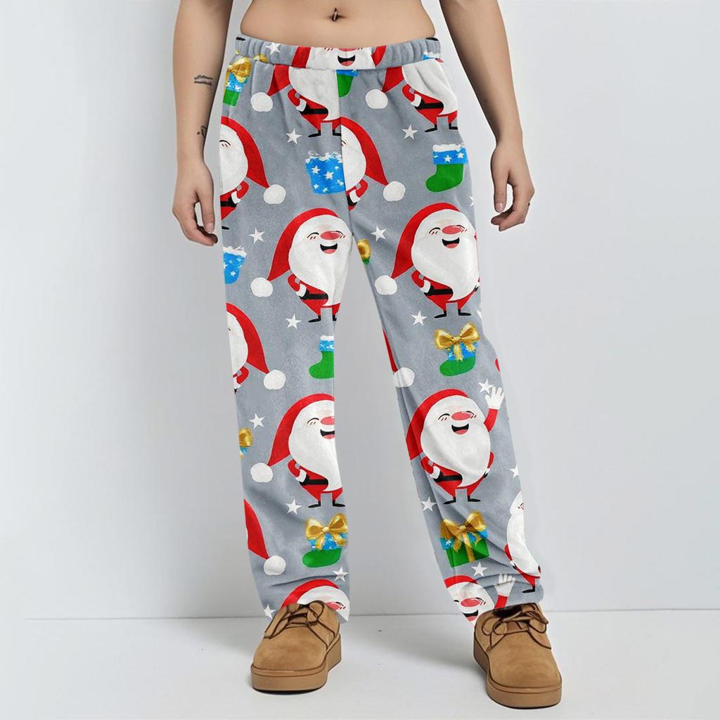 Pajama Pants Sleepwear Casual Drawstring Elastic Waist Pants Comfy Straight Yoga Loose Trousers