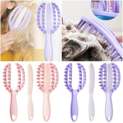 Plastic Hairdressing Comb 2 In  1 Openwork Comb High Quality Massage Comb  Wash Hair