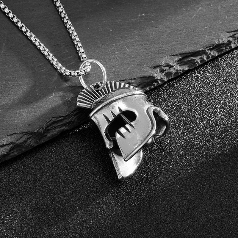 Charm Roman Warrior Spartans Motorcycle Good Luck Pendant Necklaces Vintage Greek Warrior Stainless Steel riding Bells Jewelry