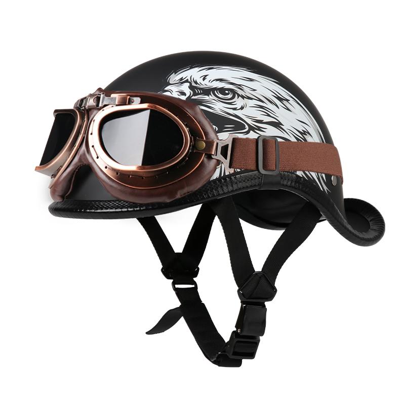 VGV Half helmet motorcycle helmet Electric Vehicle bike Riding Locomotive for Cruiser Retro Four seasons Unisex teenager child