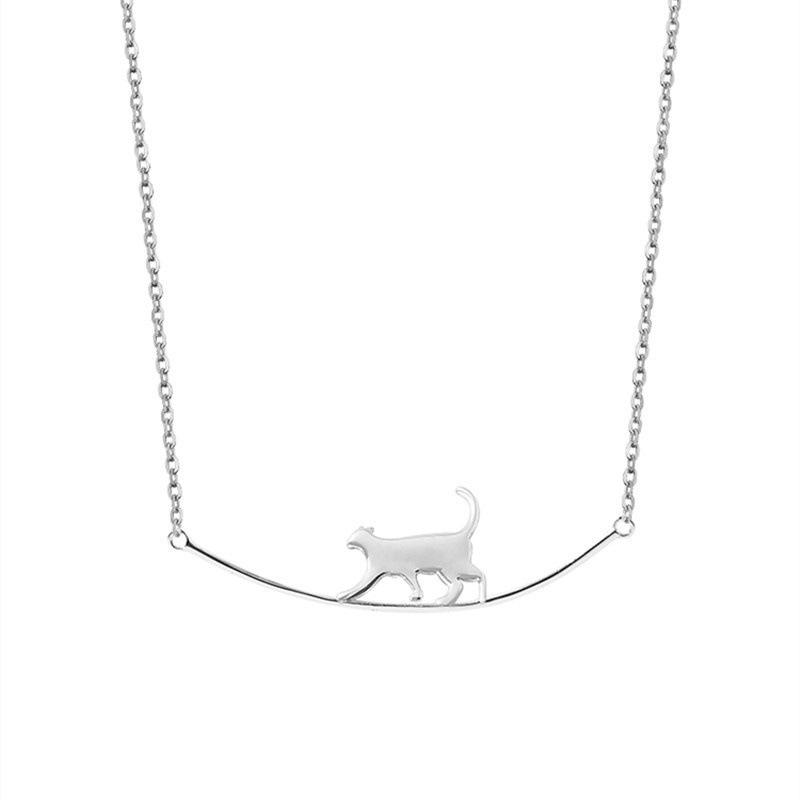 Cat Necklace Female Versatile Light Luxury Design Cold Wind Collarbone Chain Stainless Steel Necklace