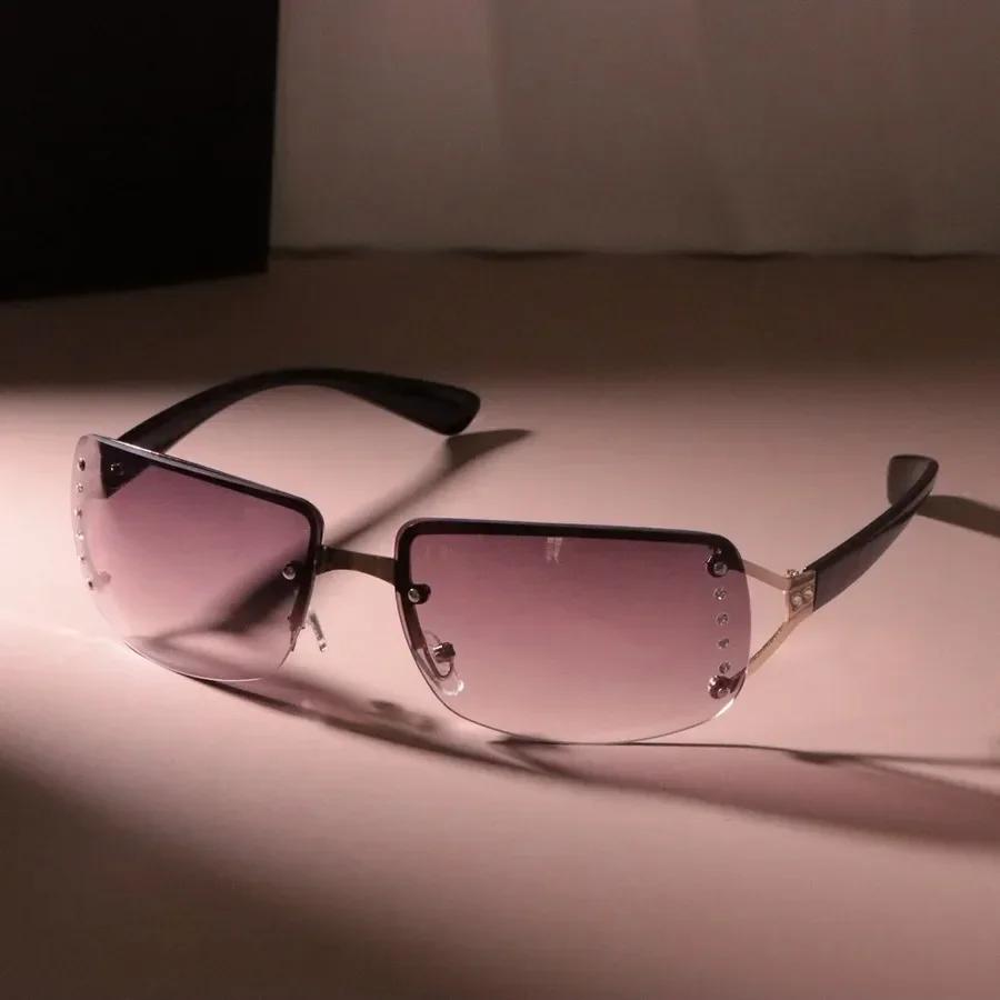 

Fashion Metal Gradient Sunglasses Women Men Minimalist Square Designer Sun Glasses Male Female Brand Colorful Other