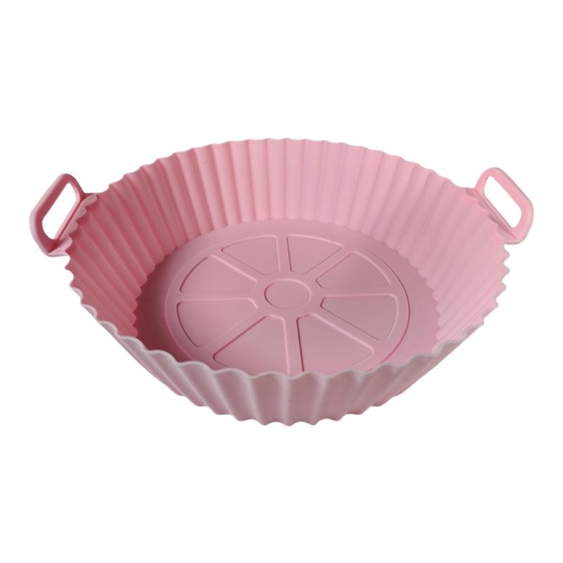 

Thickened Food Grade Air Fryers Pad Heat Resistant Silicone Liner Easy Cleaning and Nonstick Cooking Mat Baking Tray світло-рожевий колір