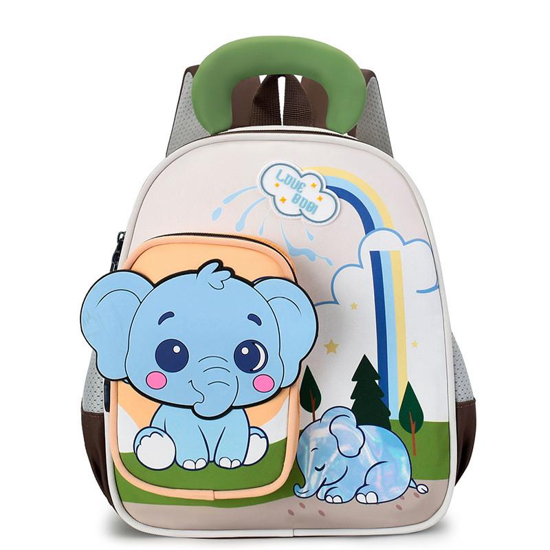 

Childrens Animal Cartoon Backpack With Nylon Material For Kindergarten School Use коричневый