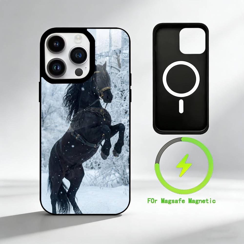 

H-horse Phone Case For iPhone 17 16 15 14 13 12 Pro Max Plus for Mirror Wireless Magnetic Cover iPhone14PROMAX