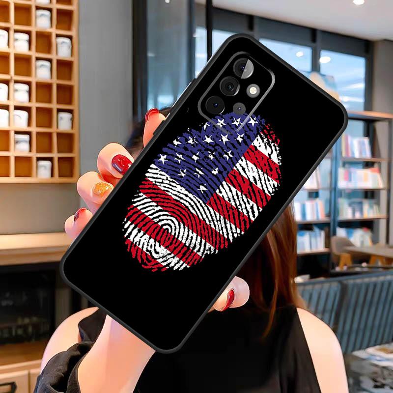 

National Flag fingerprint Case For Samsung Galaxy A33 A06 A05 A16 A26 A36 A56 A32 A52 A15 A53 A13 A34 A54 A14 A35 A55 Samsung A52