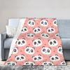 Panda Love Animal Fleece Throw Blankets Valentine's Day Blankets for Bed Office Super Soft Bedspread