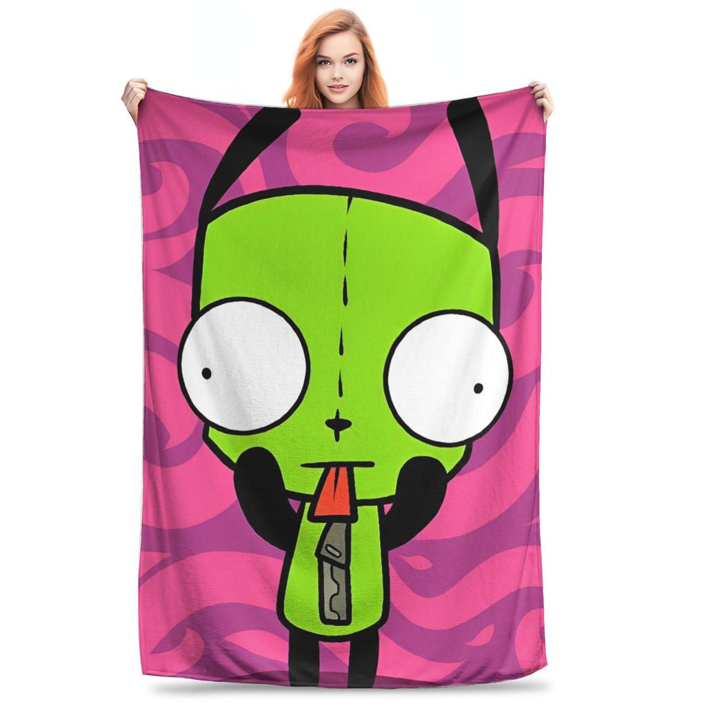 Invader Zim Gir Dib Robot Blankets Flannel Textile Decor  Portable Super Soft Throw Blanket for Bed Car Bedspread