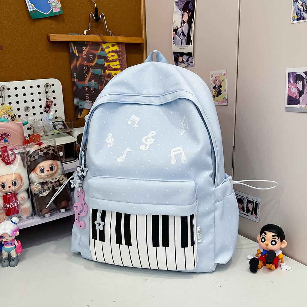 Cartable cartable pour élèves de collège filles, simples filles de lycée, sac à dos piano personnalisé, étudiant universitaire tendance de grande valeur