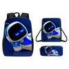 Astro Bot Cartoon Pattern Backpack Shoulder Bag Pencil Case Three Set Piece