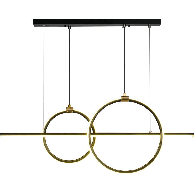 Modern restaurant chandelier iron art long strip chandelier Nordic creative luxury living room home decoration Lamps for room
