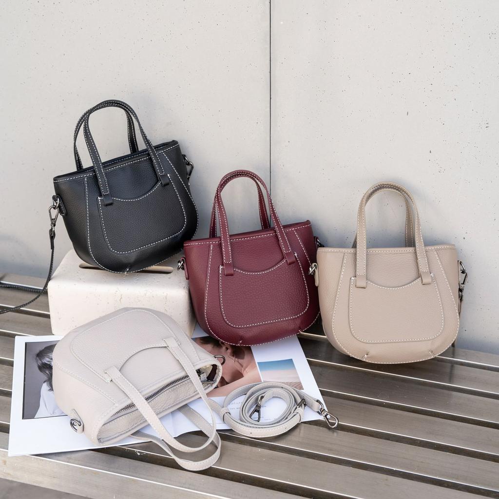 Cowhide Bag Crossbody Cross Shell Bag Popular Sweet Lady Shoulder Practical Portable Leather Bag Soft Leather Bag