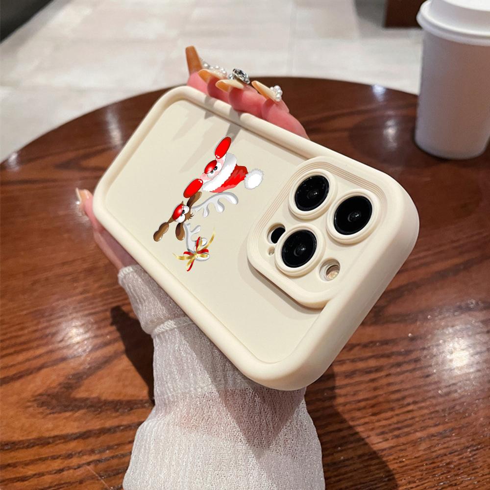 N101 Merry Christmas Art Soft Angel Eyes Phone Cases for iPhone 16 15 14 13 11 Pro Max 8 7 6s Plus 12 Mini XR XS Max SE Shockproof Cover