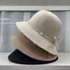 Niche elegant versatile small brim basin hat bucket hat women's summer travel foldable sun protection straw hat
