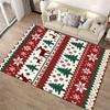 Festive Reindeer and Snowflake Pattern Rug Non-slip rug suitable for living room and bedroom sofas