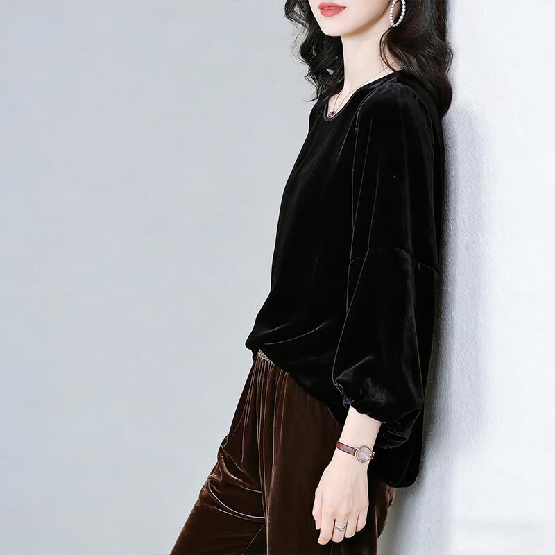 Women's Mulberry Silk Velvet Loose Top