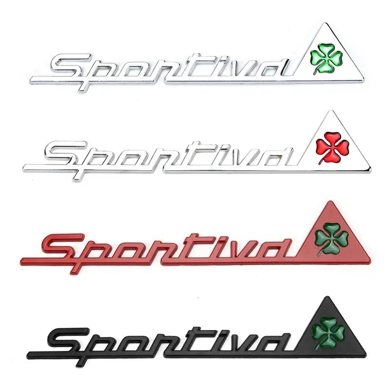 IXNT2 Metal Car Side Window Sticker Accessories for Alfa Romeo Alfa Romeo 159 156 147 4C Giulia Stelvio Giulietta Mito SPORTIVA Logo