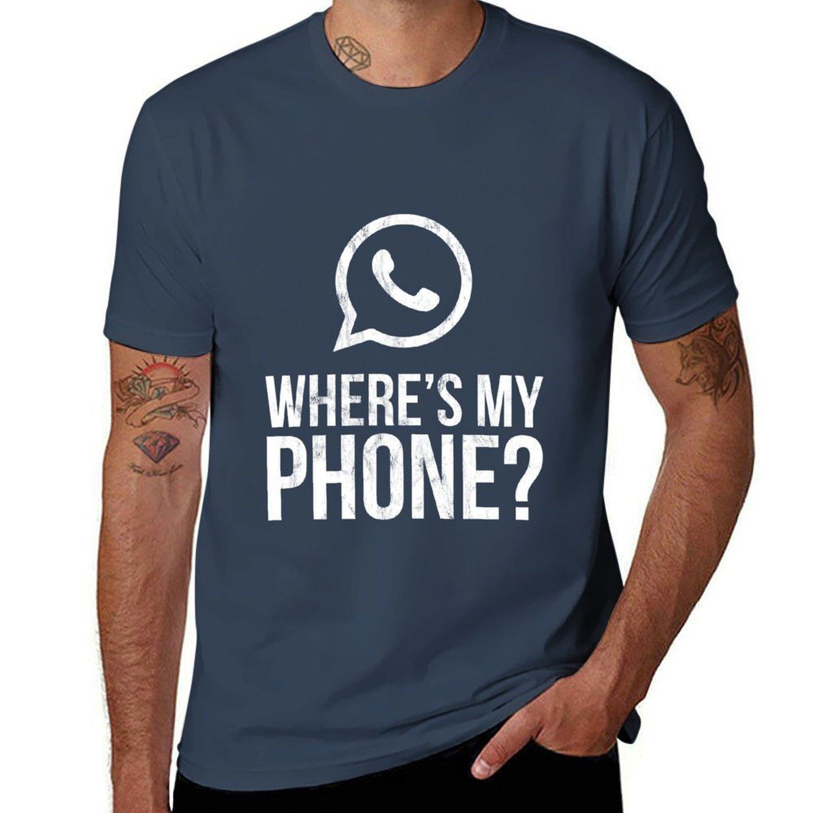 Wheres My Phone Funny Smartphone Pay Phone Retro Tshirt Modern Style Print Tshirt S