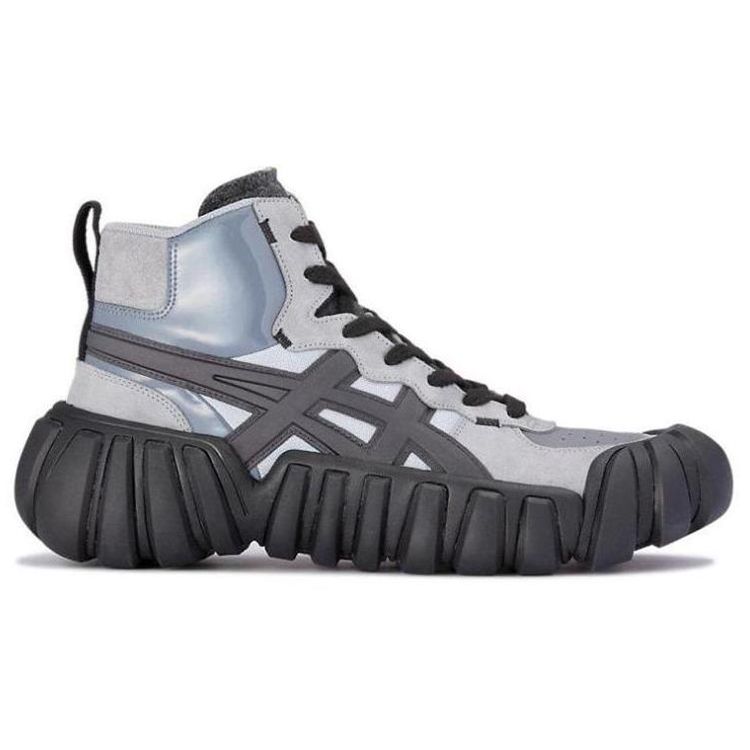 Onitsuka Tiger Dentigre Ll Fabric Trendy Casual Shock Absorption Slip Resistant Wear Resistant High Top Skate Shoes Men sneaker Gray Black 1183A796-T3