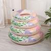 Hot Selling Classical Natural Floral Print Pink Thick Pvc Inflatable Swim Ring Pool Safety Ring Wholesale 60 70 80 90