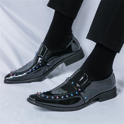 Fashion Designer Men Dress Chelsea Leather Shoes For Trendsetter Luxury British Colours Rivet Oxfords Gentleman Wedding Prom Footwear